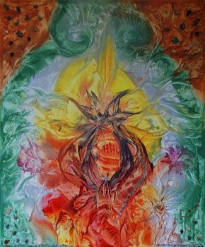 Ayahuasca - Originální obraz je prodán, kopie - Ayahuasca - Original painting is sold, copy available k dispozici